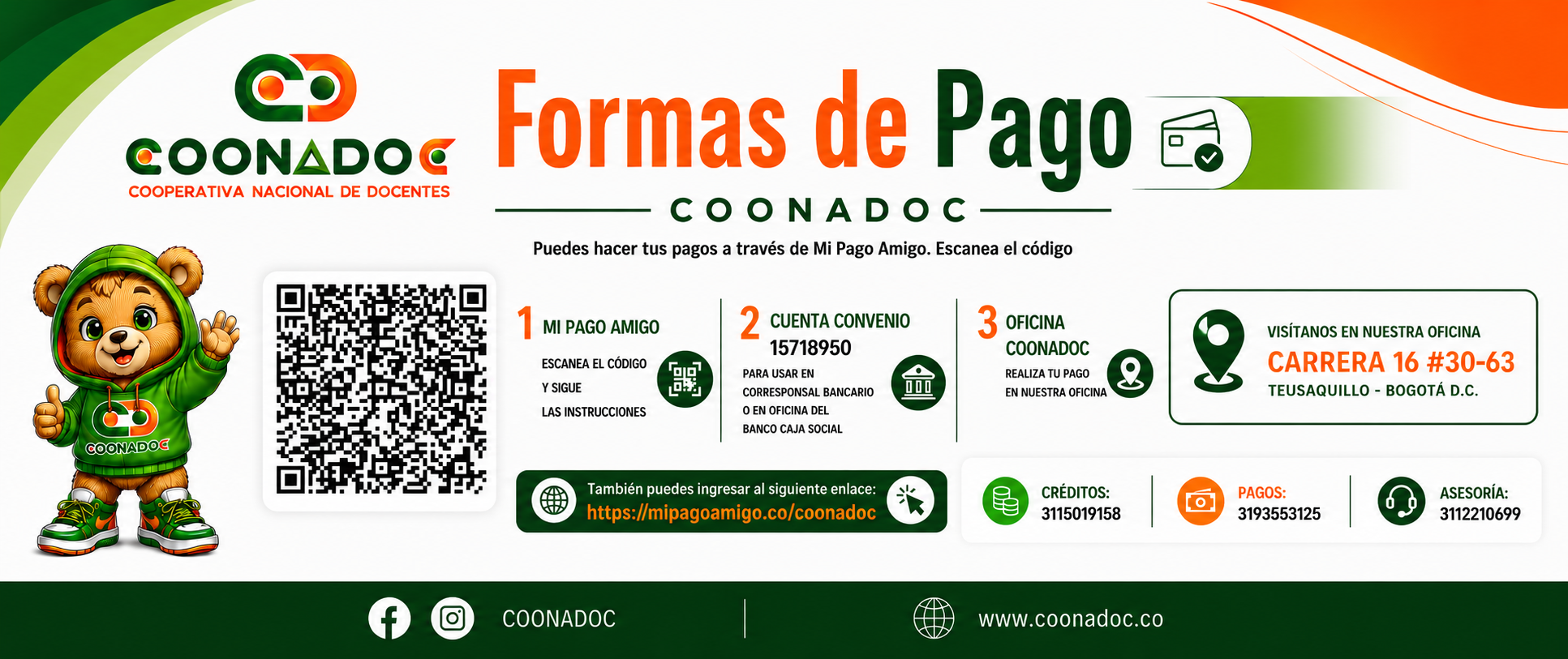 Formas de pago coonadoc