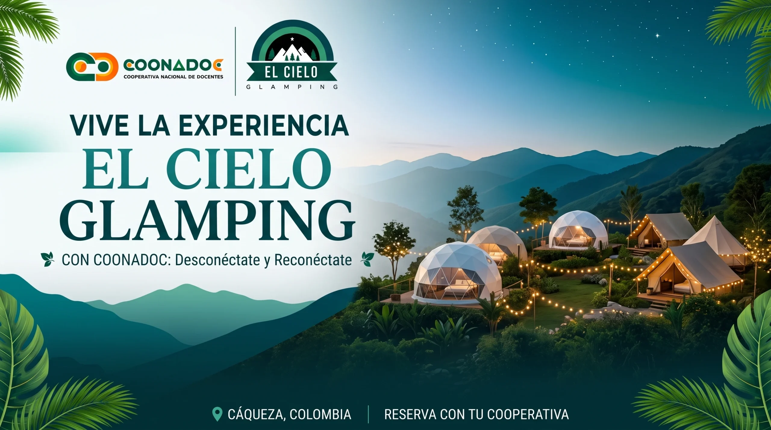 Convenio turistico El Cielo Glamping COONADOC en Caqueza Cundinamarca