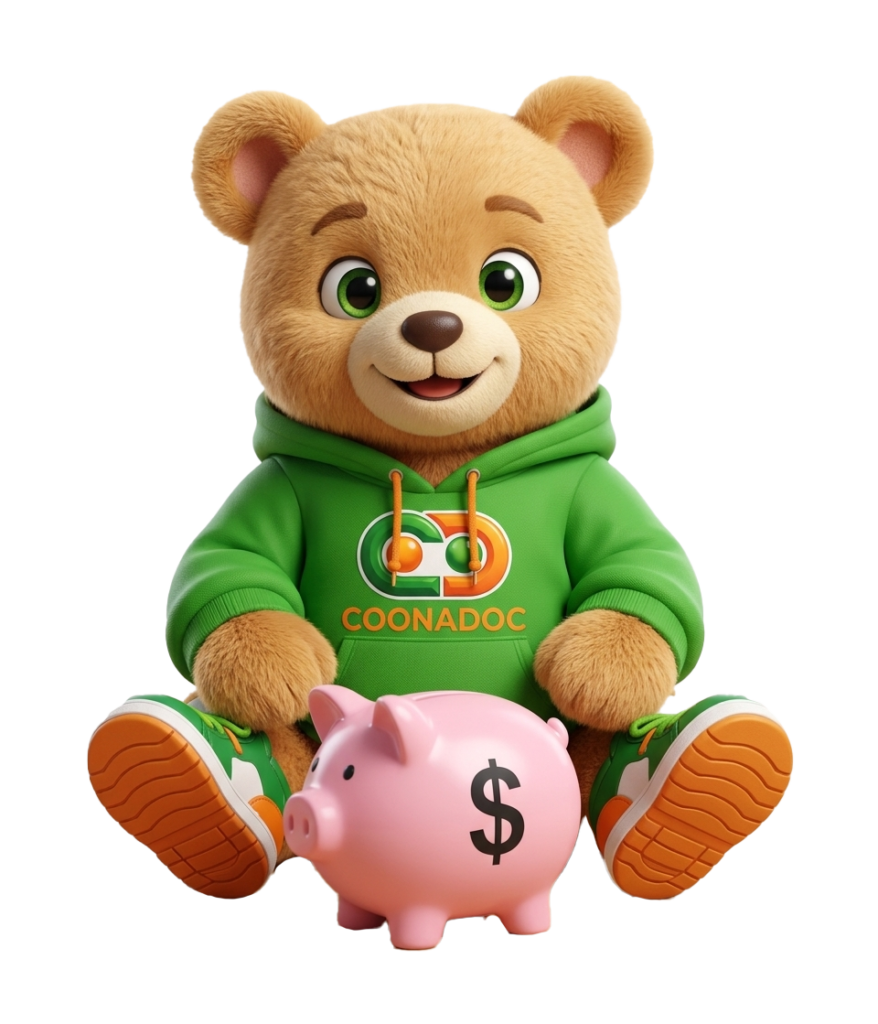 Mascota oficial presentando los auxilios COONADOC